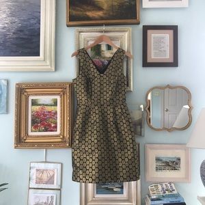 NWT J.Crew gold polka dot dress